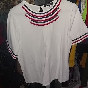 America red white and blue blouse